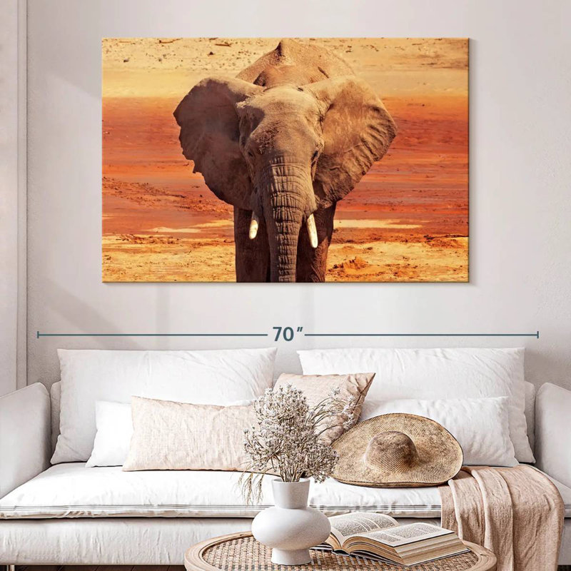 African Desert Elephant, 34" H x 51" W