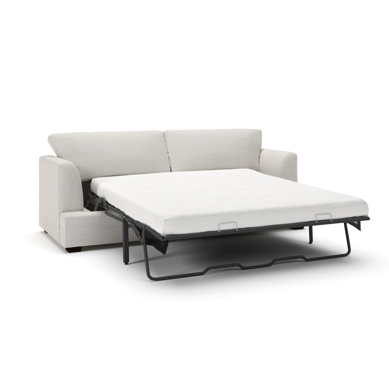 Edan Upholstered Queen Sleeper Sofa, Macarena Light Gray Canvas