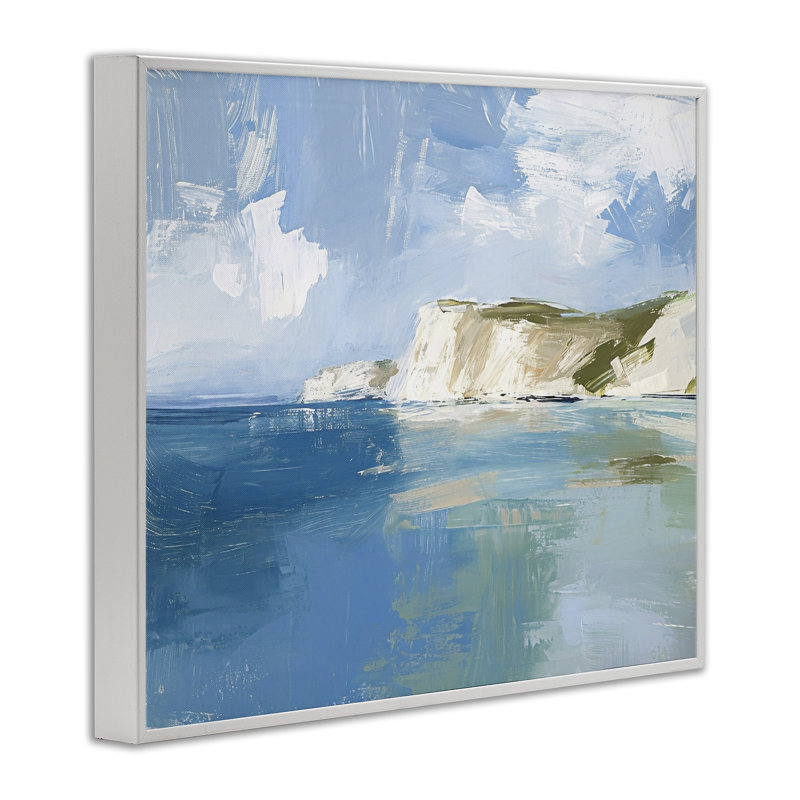 «Coastal Wilderness Shore», estampe numérique par Ramona Murdock, Giclée encadrée blanc bord de mer, H 24 po x l 30 po