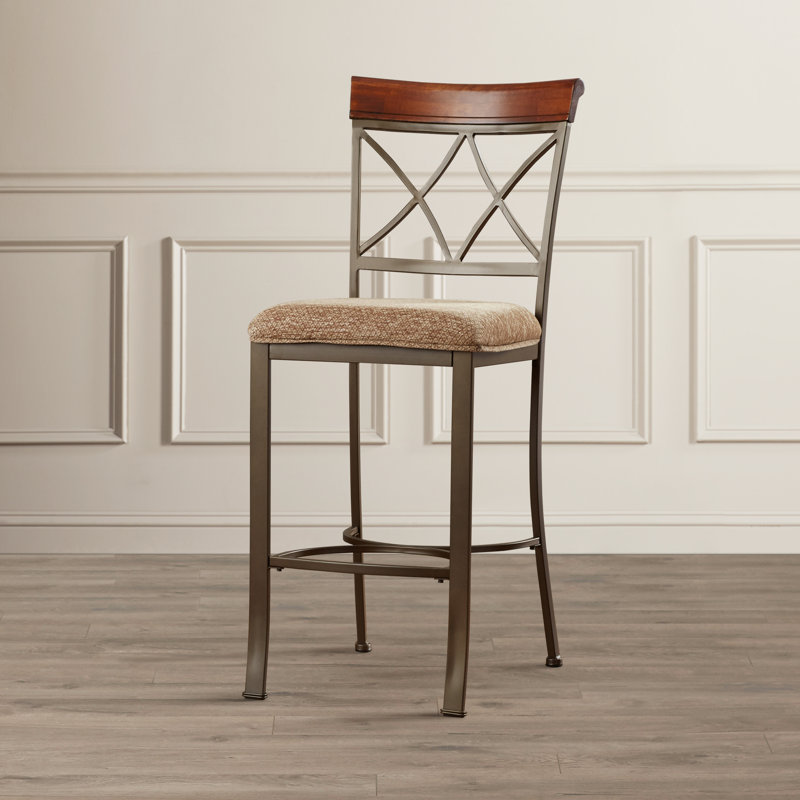 Jefferson Upholstered Counter Stool with Metal Frame, Bar Stool (29" Seat Height)