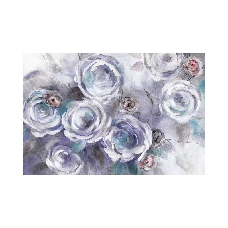 Iced Flowers 1 Piece Painting on Canvas, 20.32 cm H x 30.48 cm W, Wrapped Canvas