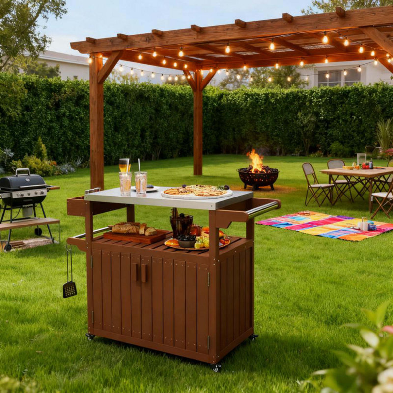 Plateau de table de bar extérieur, Noyer