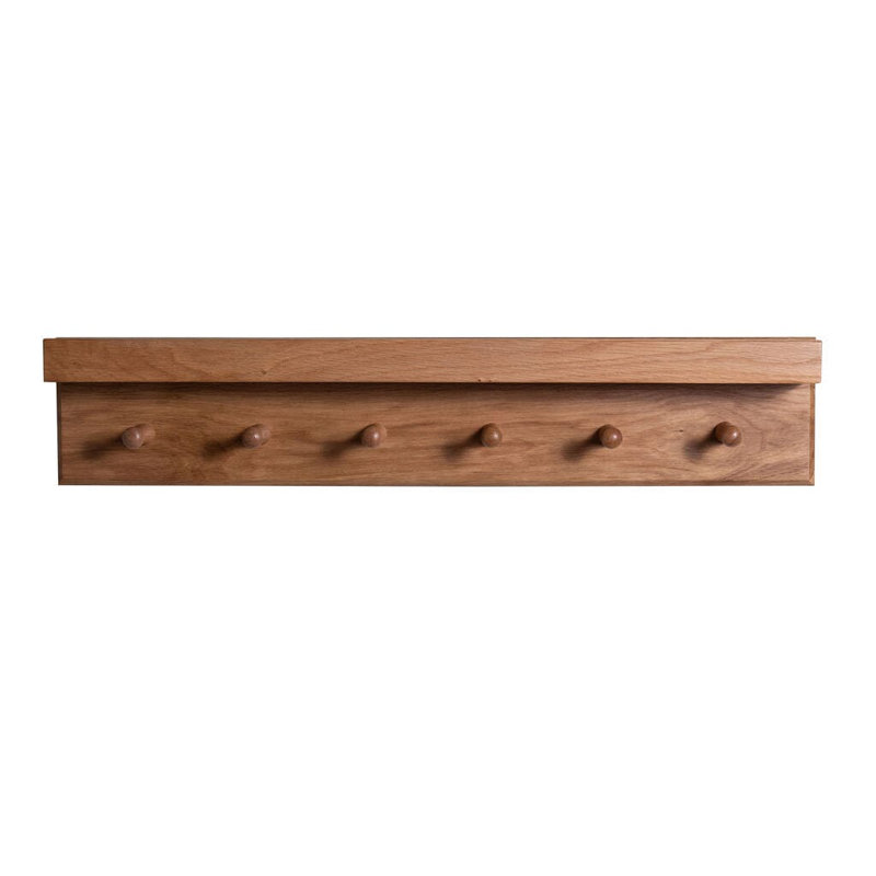 Hopley Solid Wood Wall 6 - Hook Wall Mounted Coat Rack, Oak