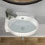 Lavabo de salle de bain mural 16 po x 11 po, petit lavabo mural ovale en céramique avec trop-plein, compatible avec robinet à un trou, blanc