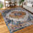 Teshawna Esmay Performance Blue/Gold Medallion Rug-1371933293