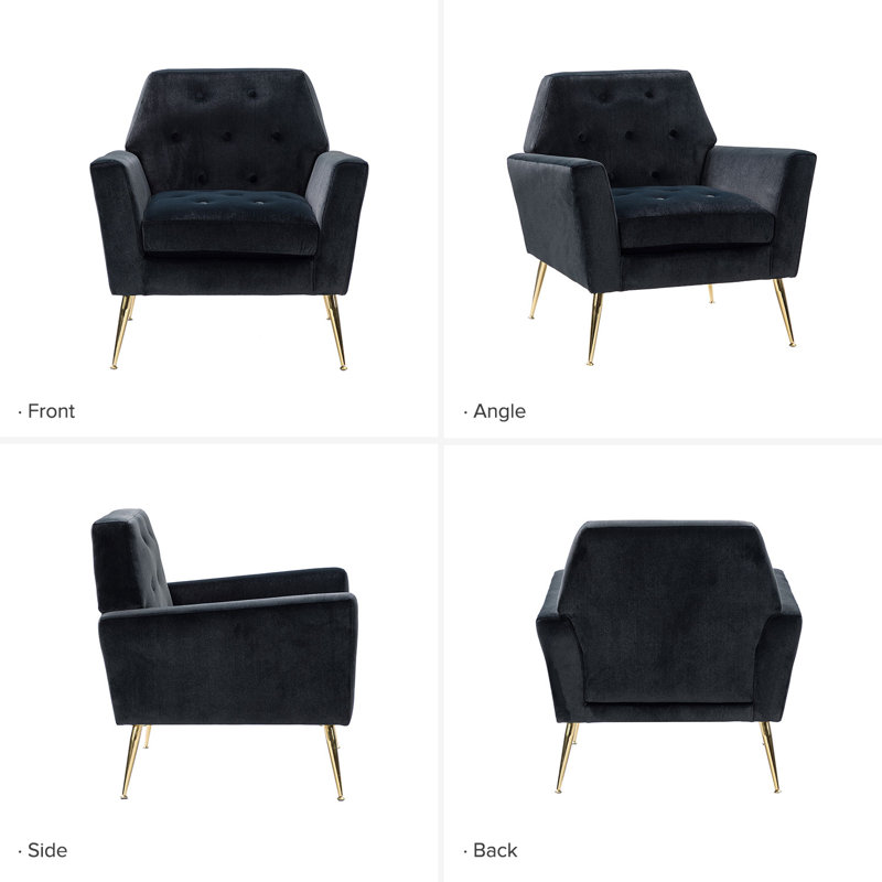 Fauteuil Thaddeus, Velours noir