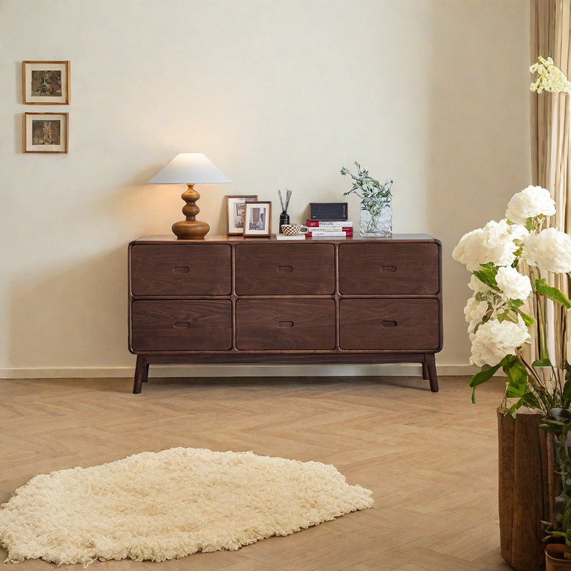 Commode d'appoint simple en noyer noir