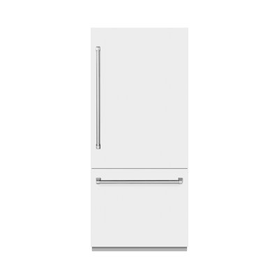 ZLINE 36 po 19,8 pi³ Réfrigérateur à congélateur inférieur intégré avec distributeur d'eau et machine à glaçons