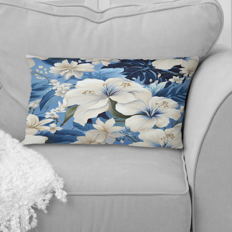 Oreiller bleu azur en polyester