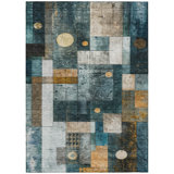 Machine Washable Indoor/Outdoor Chantille ACN1123 Teal Rug