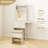 Compact Vanity Desk Set with 3-Color Lighted Mirror and Power Outlets