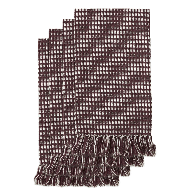 Stevens Cotton Gingham Square Napkin, Wine