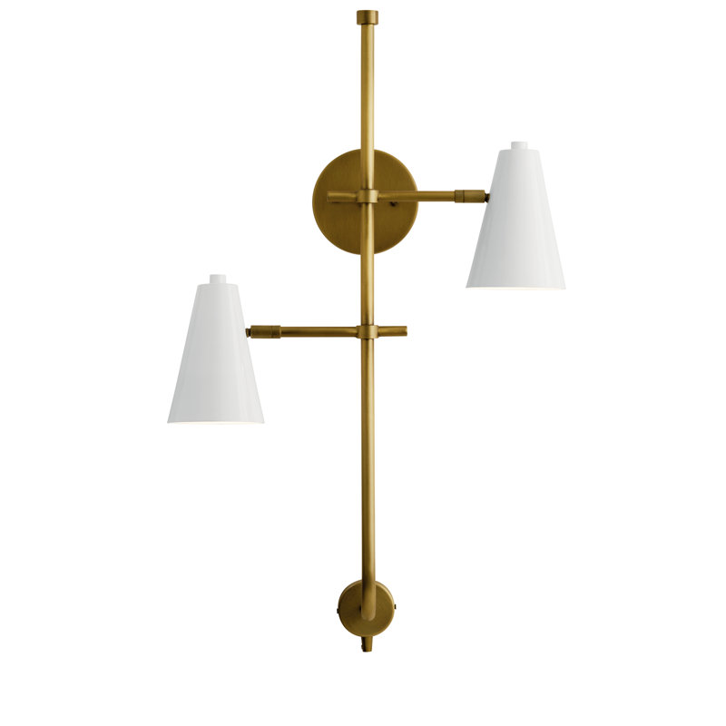 Magda Armed Sconce, White