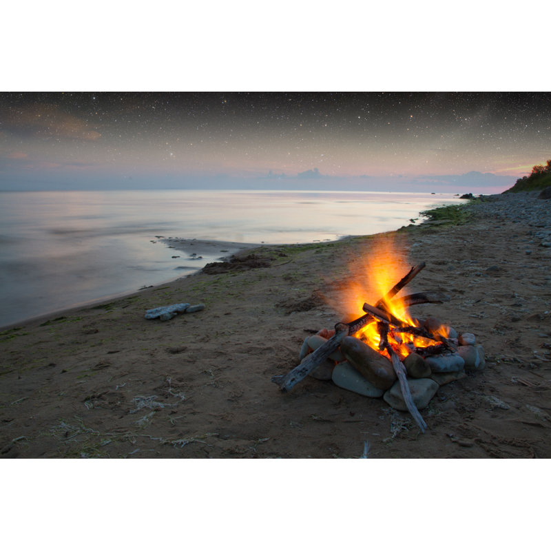 Fire At Sea by Lindrik - Wrapped Canvas Print, 20cm H x 30cm W