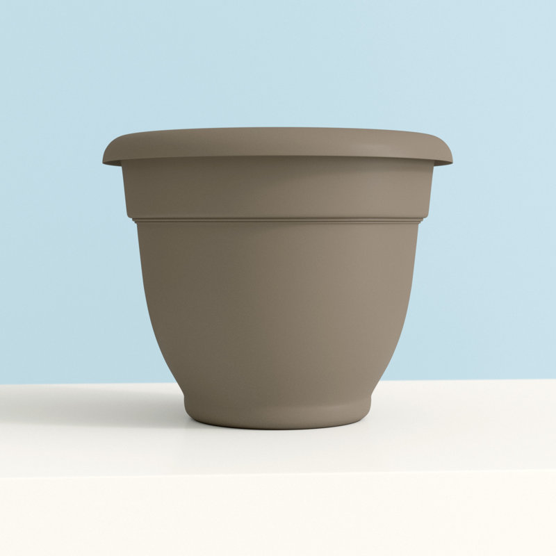 Traditional Self-Watering Plastic Indoor/Outdoor Pot Planter, Terra Cotta, 17" H x 21.5" W x 21.5" D