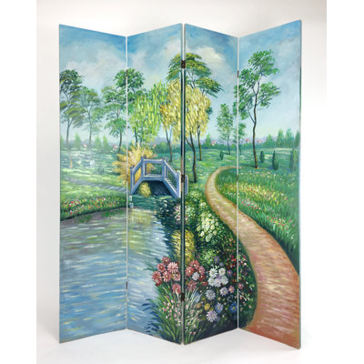 Gertrut 64'' W x 72'' H 4 - Panel Folding Room Divider