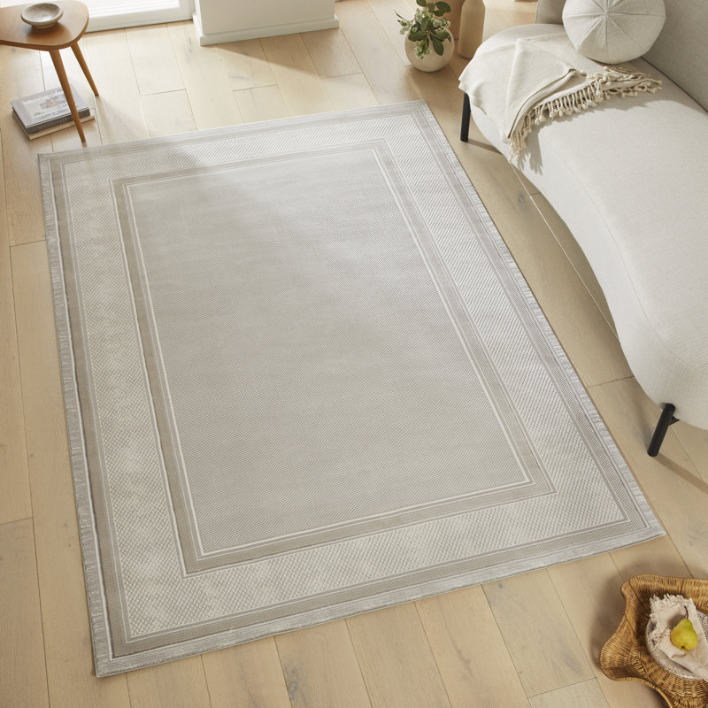 Abstract Grey Beige Area Rug, Rectangle 120 x 180 cm
