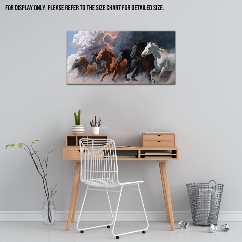 Cheval, art mural dynamique, H 12 po x l 24 po