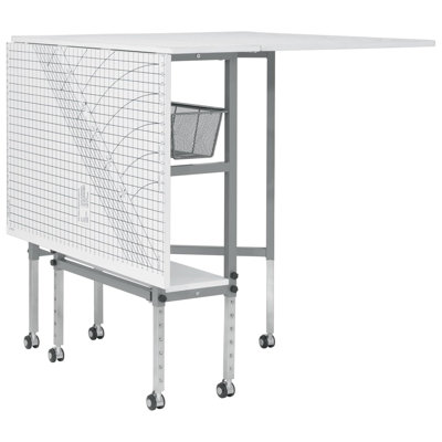 Sew Ready Foldable Hobby and Cutting Grid Table with Storage for Arts and Crafts