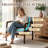 Modern Solid Wood Accent Chair Arm Chair with Adjustable Backrest 360° Rotating-995479890