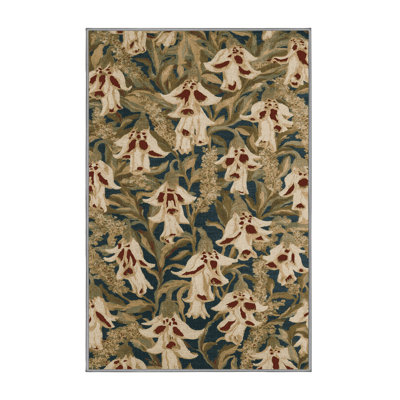Tapis botanique brun lavable à la machine