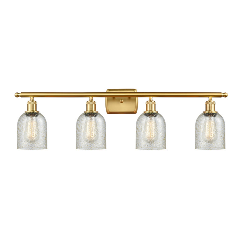 Éclairage de salle de bain à intensité variable 4 lumières Vella, Mica, Ampoule DEL 6 watts Vinage, Or satiné