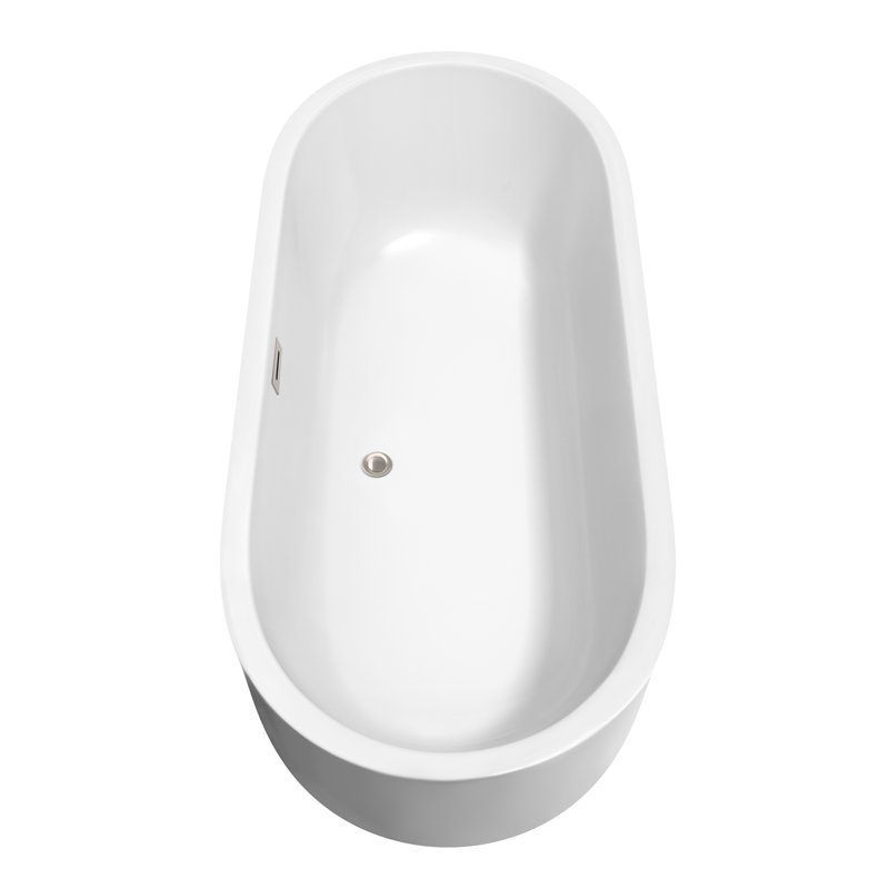 Juliette 71'' x 31.5'' Soaking Acrylic Bathtub, Brushed Nickel