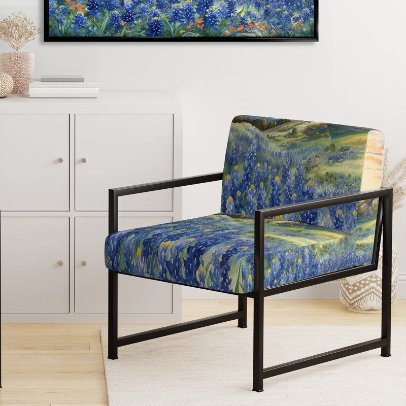 Chaise d'appoint rembourrée Blue Bonnets Sunset, Noir