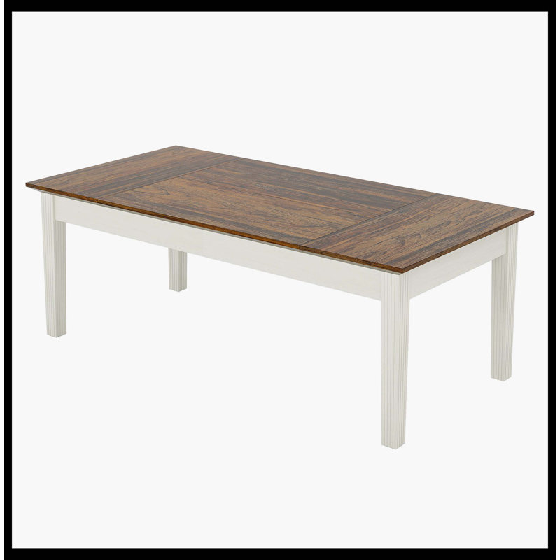 Table de bureau 62 po, 29,53 po H x 62,99 po L x 31,5 po po, Blanc crème/Brun rustique
