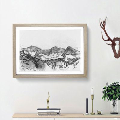 Mountain in Switzerland in Abstract - Picture Frame Drawing Print