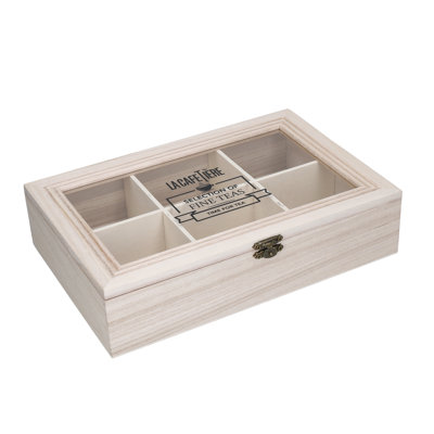 La Cafetière 6-Compartment Wooden Tea Box