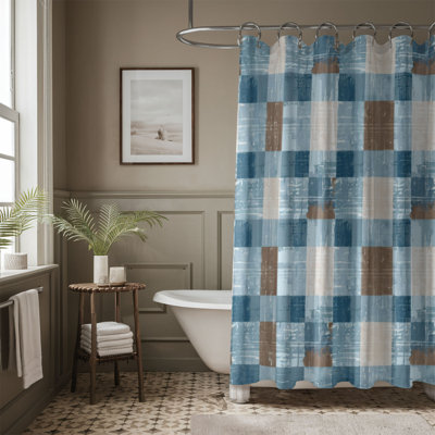 Rideau de douche bleu-brun de qualité supérieure