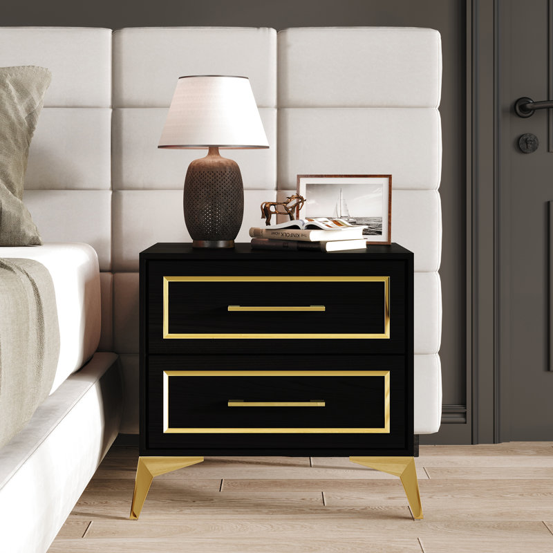 Baccus 21.65'' W Nightstand, Black