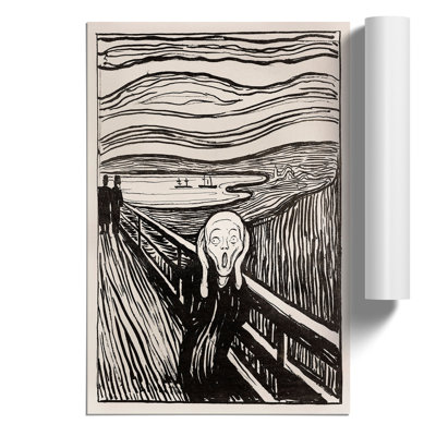 The Scream Sketch by Edvard Munch - Unframed Graphic Art