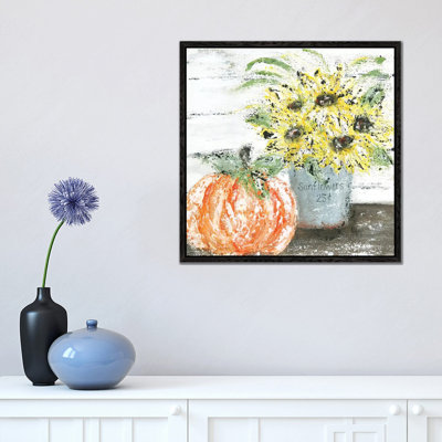 Sunflowers Pumpkin by Ashley Bradley - Painting on Canvas