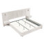 Très grand cadre de lit tapissier très grand avec chenille plissée et angle réglable - tête de lit plateforme, table de chevet, lampes, tête de lit beige