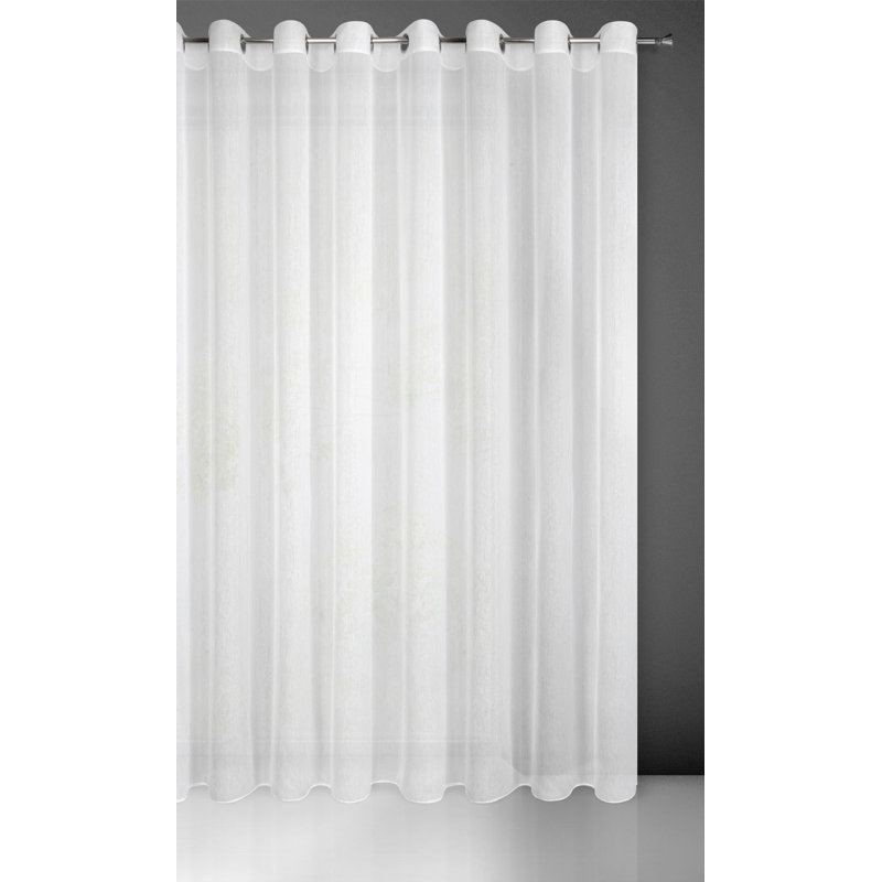 Kavonna Sheer Curtain Single Panel, White, 250cm H x 350cm W