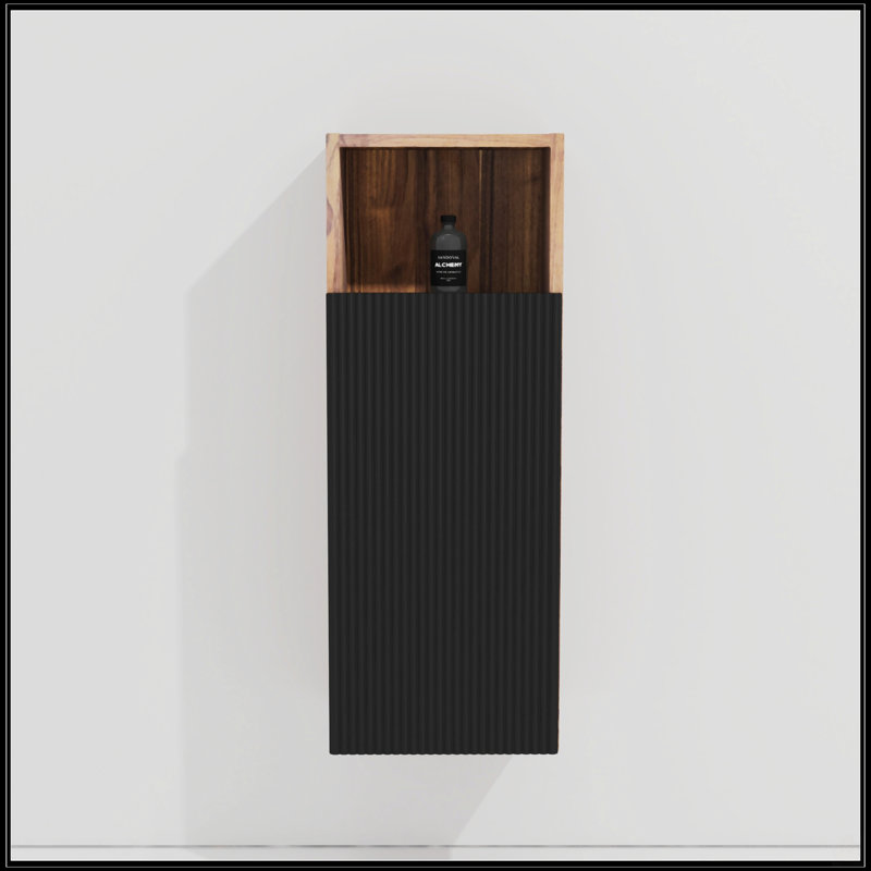 Armoire d'appoint flottante noire et noyer