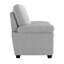 Solomon W - Chaise droite en tissu à accoudoirs évasés gris (ensemble de 2)