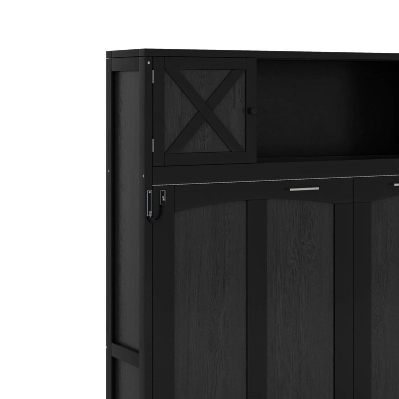 Lit escamotable double avec armoires de rangement