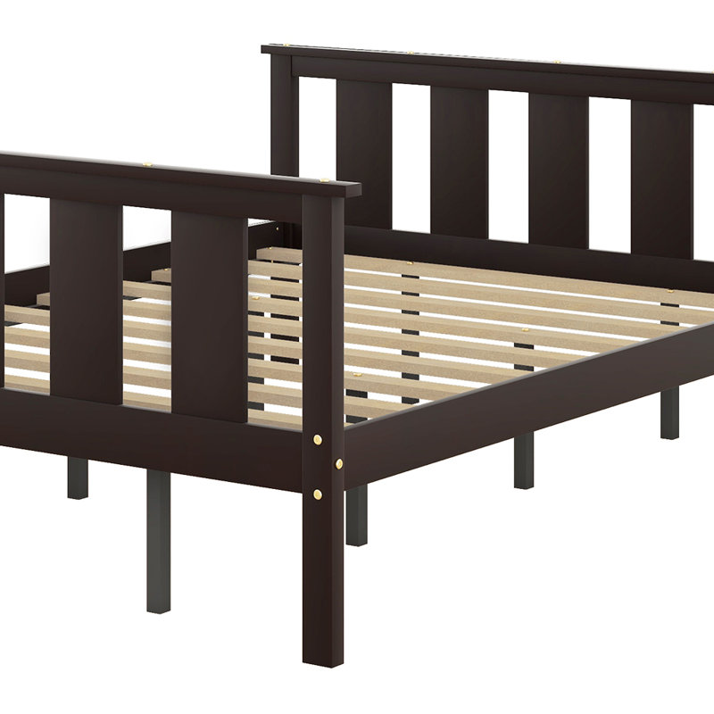 Roshondra Slat Bed, Espresso, Twin