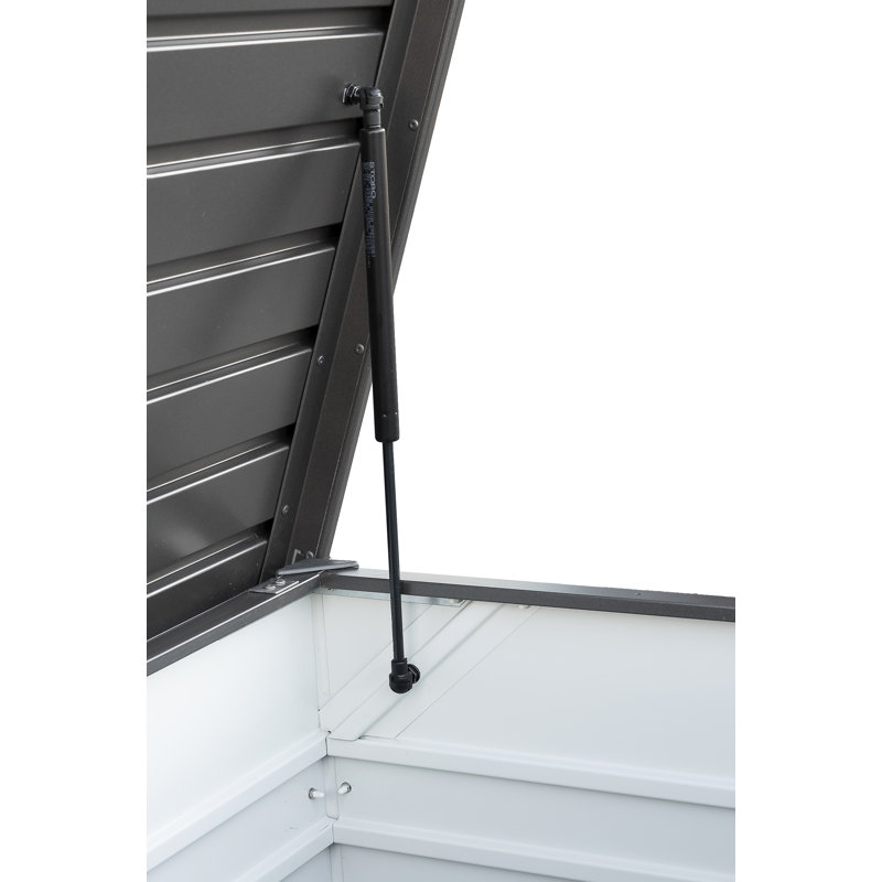 Biohort LeisureTime Water Resistant Metal Deck Box with Lock, Dark Gray, 27.9" H x 52.75" W x 24.4" D