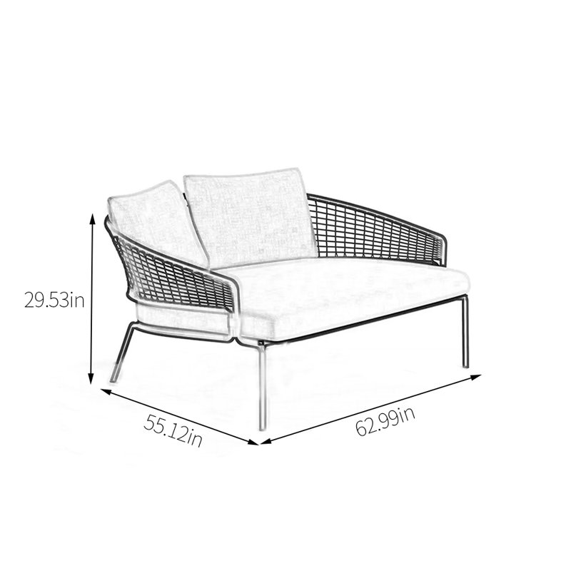 62,99 extérieur avec coussins Sunbrella®, Noir