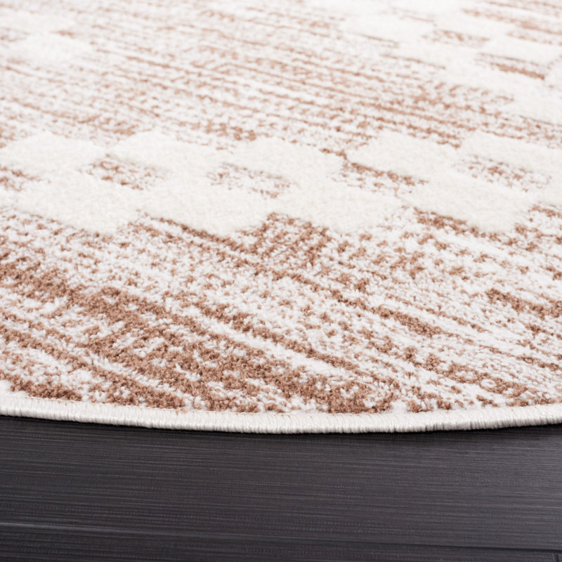 Dawniel Performance Geometric Rug, Round 6'7"