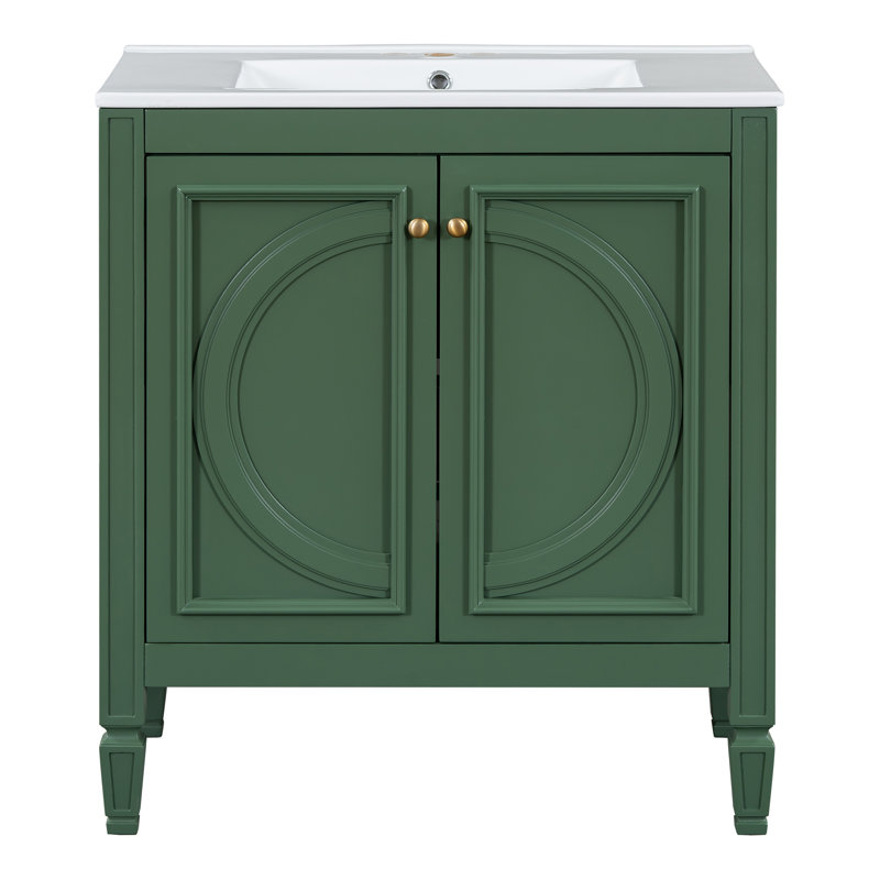 30" Bathroom Vanity With Sink, Green