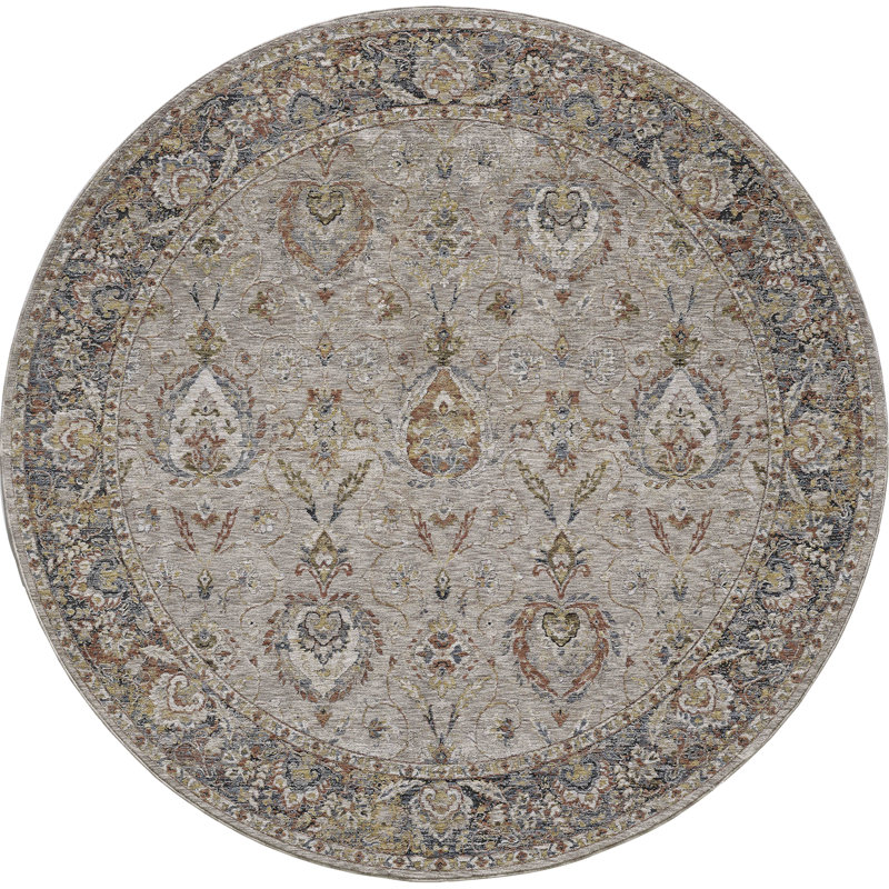 Geometric Indoor Rug, Round 7'10"