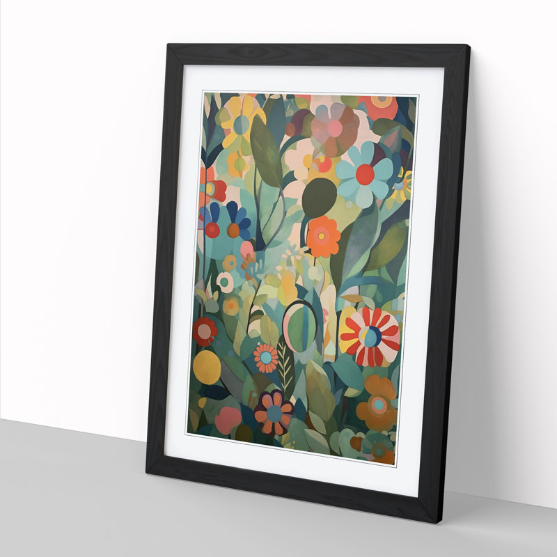 FRM-V0523-945X Flowers Orphism Design Vol.10 - Print, Black, 64cm H x 46cm W x 2cm D