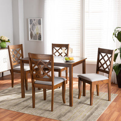 Esther 5 - Piece Rubberwood Solid Wood Dining Set