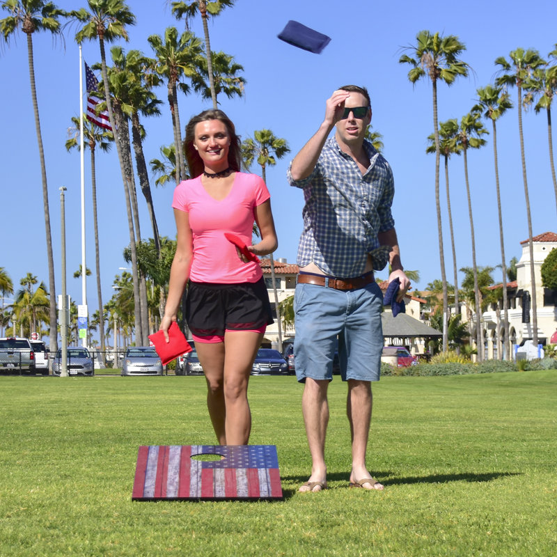 American Flag 3' x 2' MDF Cornhole Set with Bean Bags