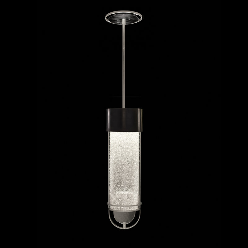 Luminaire suspendu rond BOND 5.5, Transparent, Noir / argent